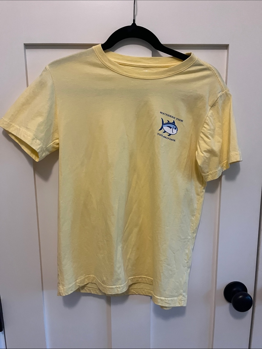 Southern Tide Soft Yellow Crewneck Tee with Logo